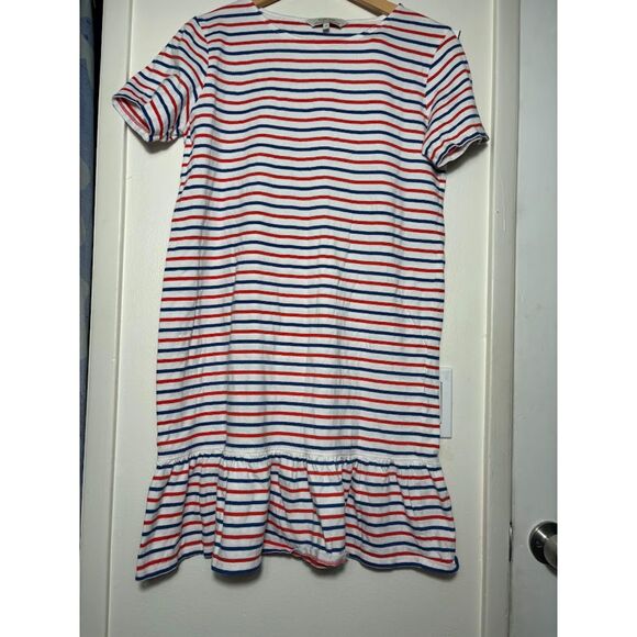 People Tree organic Cotton Dress Sz 12 Red White Blue Coastal Americana T shirt - Picture 3 of 4